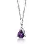 Amethyst Pendant Necklace Sterling Silver Trillion Cut 1.50 Carats Amethyst Pendant Necklace Sterling Silver Trillion Cut 1.50 Carats