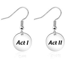 AKTAP Theatre Dangle Earrings Director Actor Jewelry Act I Act II Earrings Gift for Theater Lovers