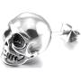 Fusamk Punk Piercing Body Jewelry Titanium Steel Skull Stud Earrings