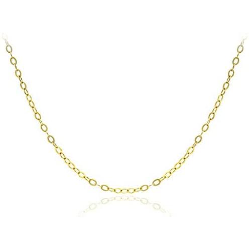 Michael Zweig Sterling Silver Thin Delicate Flat Cable Chain 1.0mm Thick with Spring Ring Italy Tag