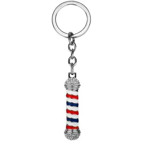 Xileg 3D Barber Pole Chain Pendant Necklace Hip Hop Barber Hairdresser Gothic Necklace Jewelry