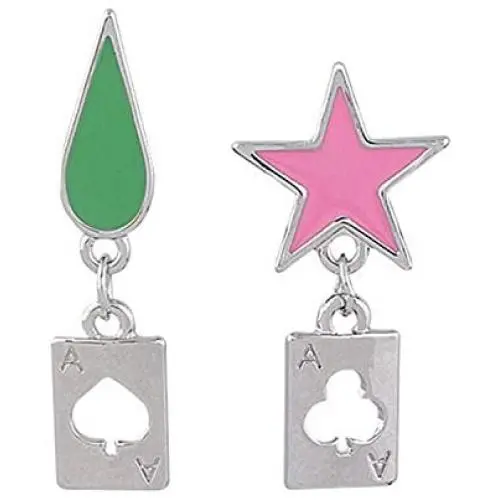 Hunter X Hunter Hisoka Earrings Heart Poker Drop Earrings Ear Clips for Men Women Cosplay Hunter X Hunter Hisoka Earrings Heart Poker Drop Earrings Ear Clips for Men Women Cosplay