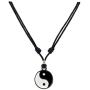 BlueRica Yin Yang Pendant on Adjustable Black Rope Cord Necklace