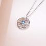 AOBOCO Inspirational Sterling Silver Compass Necklace with Swarovski Birthstone Crystal for Men & Women, Go in the Direction of Your Dreams, Christmas Birthday Jewelry Gift