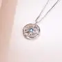 AOBOCO Inspirational Sterling Silver Compass Necklace with Swarovski Birthstone Crystal for Men & Women, Go in the Direction of Your Dreams, Christmas Birthday Jewelry Gift