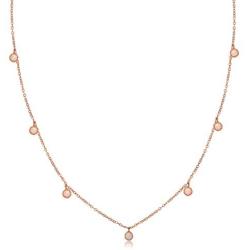 Barzel 18K White Gold & 18K Rose Gold with Created Fire Opal Necklaces
