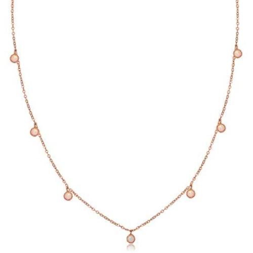 Barzel 18K White Gold & 18K Rose Gold with Created Fire Opal Necklaces