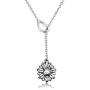 YOUCANDOIT2 Sunflower Garden Flowers Y Necklace Gardener Jewelry Stainless Steel Heart Shaped Initial Letters A-Z
