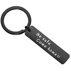 MAOFAED Police Firefighter Military Driver Trucker Biker Gift Be Safe Come Home Keychain Deployment Gift Trooper Deputy Sheriff Gift