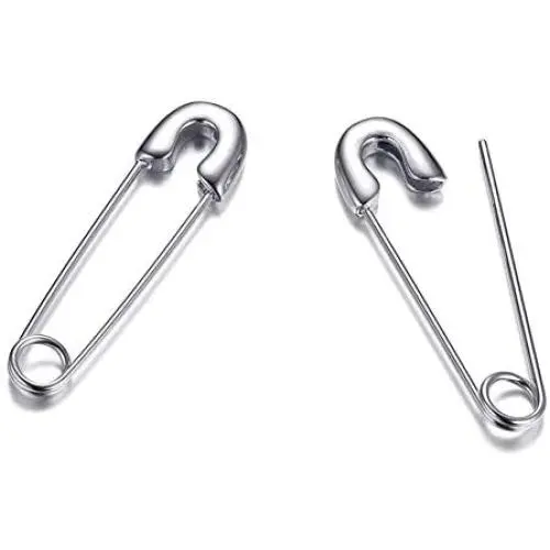Gold Plated Stainless Steel Stylish Cartilage Earrings Punk Goth Safety Pin Earrings for Women Girl Gold Plated Stainless Steel Stylish Cartilage Earrings Punk Goth Safety Pin Earrings for Women Girl