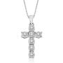 NATALIA DRAKE 1/10 Cttw Diamond Christian Cross Necklace for Women in Sterling Silver (Color J-K / Clarity I3)