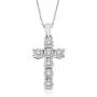 NATALIA DRAKE 1/10 Cttw Diamond Christian Cross Necklace for Women in Sterling Silver (Color J-K / Clarity I3) NATALIA DRAKE 1/10 Cttw Diamond Christian Cross Necklace for Women in Sterling Silver (Color J-K / Clarity I3)