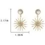 Temperament Zircon Sun Moon Stars Asymmetric Drop Dangle Earrings for Women Jewelry Fashion Metal Sunflower Inlaid Pearl Stud Earrings Temperament Zircon Sun Moon Stars Asymmetric Drop Dangle Earrings for Women Jewelry Fashion Metal Sunflower Inlaid Pearl Stud Earrings