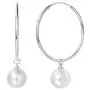 FANCIME White/Yellow Gold Plated 925 Sterling Silver Dangle Drop Pearl Endless Hoop Earrings Dainty Fine Jewelry For Women Girls FANCIME White/Yellow Gold Plated 925 Sterling Silver Dangle Drop Pearl Endless Hoop Earrings Dainty Fine Jewelry For Women Girls