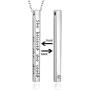 SIMPLGIRL Inspirational Bar Necklace for Women, 925 Sterling Silver OR 18K White Gold Plated Personalized Vertical Bar Necklaces 18''+ 2''