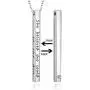 SIMPLGIRL Inspirational Bar Necklace for Women, 925 Sterling Silver OR 18K White Gold Plated Personalized Vertical Bar Necklaces 18''+ 2''