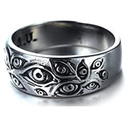 Fuqimanman2020 Vintage Stainless Steel Evil Eye Ring