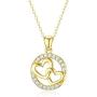 Yafeeso Solid 14K Gold Double Heart Necklace for Women Girls Love Heart Pendant Necklace for Anniversary Mothers Day Couple Jewelry Gifts for Her, 16+2 Inch
