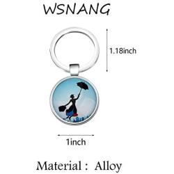 WSNANG Mary Poppins Keychain Practically Perfect in Every Way Mary Poppins Inspirational Gifts for Her