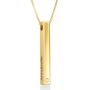 MyNameNecklace Personalized Engraved 3 Sided Vertical 3D Bar Necklace with Cubic Zircon or Diamond Pendant - Custom Jewelry Gift for Mom Wife