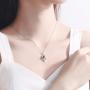 Aumiso Heart Pendant Necklace for Woman Crystal Evil Eyes Bracelet and Ring Birthday Gift for Best Friend Love Stone Projective I Love You in 100 Different Languages