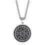 MPRAINBOW Mens Stainless Steel Talisman Seal of Solomon Viking Runes Tetragrammaton Pendant Lucky Talisman Necklace