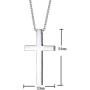 Cross Necklace for Men Women Stainless Steel Silver Plain Cross Pendant Necklace Simple Jewelry Gifts, 22-24 Inches Chain