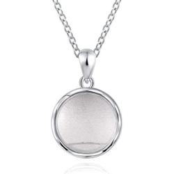 925 Sterling Silver Cremation Necklace for Ashes - Transparent Crystal Circle Urn Pendent Necklace Memorial Jewelry for Women