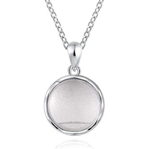 925 Sterling Silver Cremation Necklace for Ashes - Transparent Crystal Circle Urn Pendent Necklace Memorial Jewelry for Women