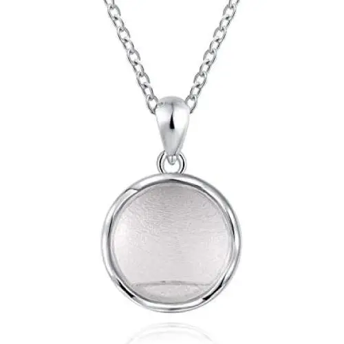 925 Sterling Silver Cremation Necklace for Ashes - Transparent Crystal Circle Urn Pendent Necklace Memorial Jewelry for Women