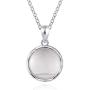 925 Sterling Silver Cremation Necklace for Ashes - Transparent Crystal Circle Urn Pendent Necklace Memorial Jewelry for Women