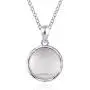 925 Sterling Silver Cremation Necklace for Ashes - Transparent Crystal Circle Urn Pendent Necklace Memorial Jewelry for Women