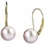 THE PEARL SOURCE 14K Gold AAAA Quality Round Genuine Pink Freshwater Cultured Pearl Leverback Earrings for Women
