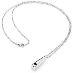 Sunligoo Womens Mens Urn Ashes Necklace Silver Stainless Steel Teardrop Heart Pendant Necklaces for Cremation Memorial Keepsakes