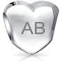 Personalize Heart Shape Floral Scroll Daughter Grandmother God Mother Charm Bead For Bracelet For Women Two Tone 14K Gold Plated .925 Sterling Silver