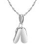 GemsChest 925 Sterling Silver Childrens Ballerina Necklace Jewelry Cubic Zirconia Ballet Slippers Shoes Necklace for Teen & Dancer 18''
