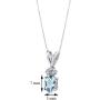 14 Karat White Gold Oval Shape 0.75 Carats Aquamarine Diamond Pendant