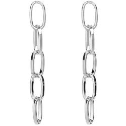 JustMoMoMin Simple Fashion Chain Link Long Drop Earrings for Men Women Boys Girls Jewelry