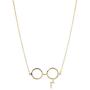 LUX ACCESSORIES Gold Tone Harry Potter Glasses Lightning Bolt Scar Necklace