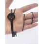 Coraline Key Necklace Girls Button Key Metal Pendant Sweater Chain Present for Child (Black)