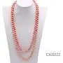 JYXJEWELRY Long Strand Pink Coral Necklace 9mm Handmade Coral Beads Opera Endless Necklace 56''
