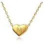 EXGOX Tiny Cute Heart Pendant Initial Necklace for Women Kids Child 18K Gold Plated Dainty Personalized Letter Alphabet Jewelry Gifts for Girls Teens