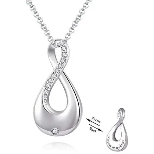 oGoodsunj 925 Sterling Silver 8 Urn Jewelry Memorial Necklace for Ashes Infinite Cremation Pendant - Forever in My Heart oGoodsunj 925 Sterling Silver 8 Urn Jewelry Memorial Necklace for Ashes Infinite Cremation Pendant - Forever in My Heart