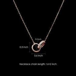 URIZZD S925 Sterling Silver Necklace for Women Cubic Zirconia Pendant White/Rose Gold Plated Necklace Gifts for Women Teens Girls 18 Inches