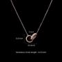 URIZZD S925 Sterling Silver Necklace for Women Cubic Zirconia Pendant White/Rose Gold Plated Necklace Gifts for Women Teens Girls 18 Inches