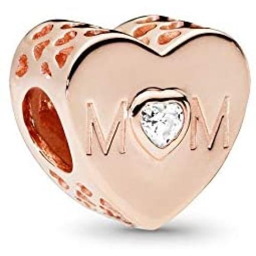 MiniJewelry Mom Heart Charms for Pandora Bracelets Moms Love Heart Sterling Silver Charm for Bracelets