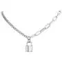 FindChic Handcuff Necklace Padlock Pendant Customized Handcuff Bracelet Partners in Crime Stainless Steel 18K Gold Plated Curb Chain Interlocking 18inch Friendship Statement Necklace for Girls & Women