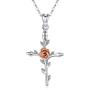 INFUSEU Sterling Silver Cross Pendant Necklaces for Women Faith Hope Love Gifts, 18 Inch Chain