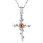 INFUSEU Sterling Silver Cross Pendant Necklaces for Women Faith Hope Love Gifts, 18 Inch Chain