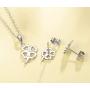 FANCIME 925 Sterling Silver Star Heart Small Stud Earrings/Pendant Necklace Cute Tiny Charm Earrings High Polished Dainty Fine Jewelry Set Gifts for Mom Women Teen Girls